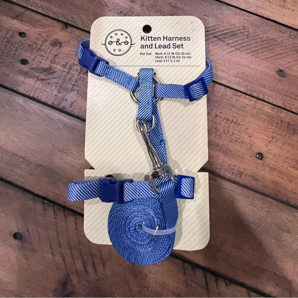 Kitten Harness and Lead Set - one size- blue color